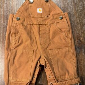 Carhartt Baby Flannel Lined Duck Bib Overalls 3M Brown